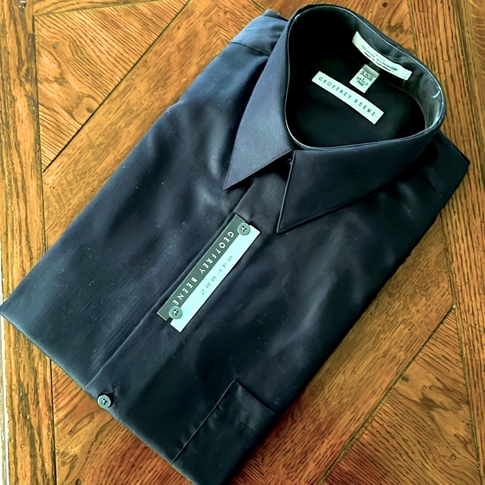 Black Sateen Wrinkle Free Dress Shirt